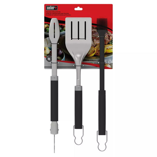 Weber 3-Piece Precision Grill Tool Set – Black