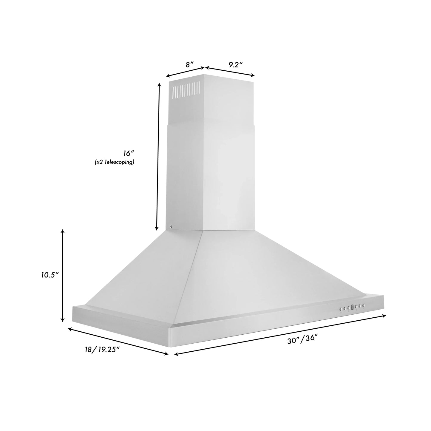 ZLINE 36 in. Convertible Vent Wall Mount Range Hood in Stainless Steel, KB-36 - product image 13