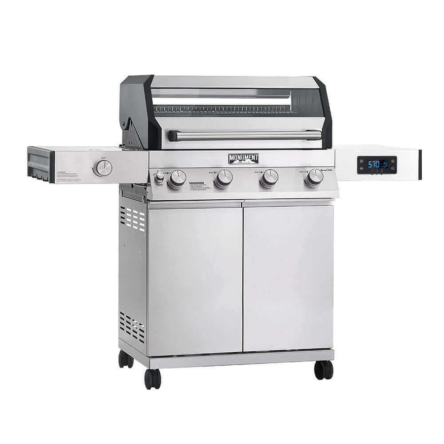 Monument Grills Denali 405 Series | 4 Burner Smart Tech Propane Gas Grill in Stainless Steel