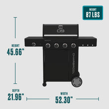 Char-Broil Performance Series™ 4-Burner Gas Grill with FlavorMax™ and Side Burner (Cabinet, Black) - product image 11