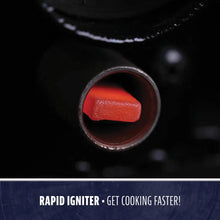 Close-up of a rapid igniter glowing red, designed for fast and easy ignition in cooking appliances.