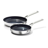 OXO Tri-Ply Stainless Non-Stick Mira Series 2-Piece Fry Pan Set, 8-Inch and 10-Inch