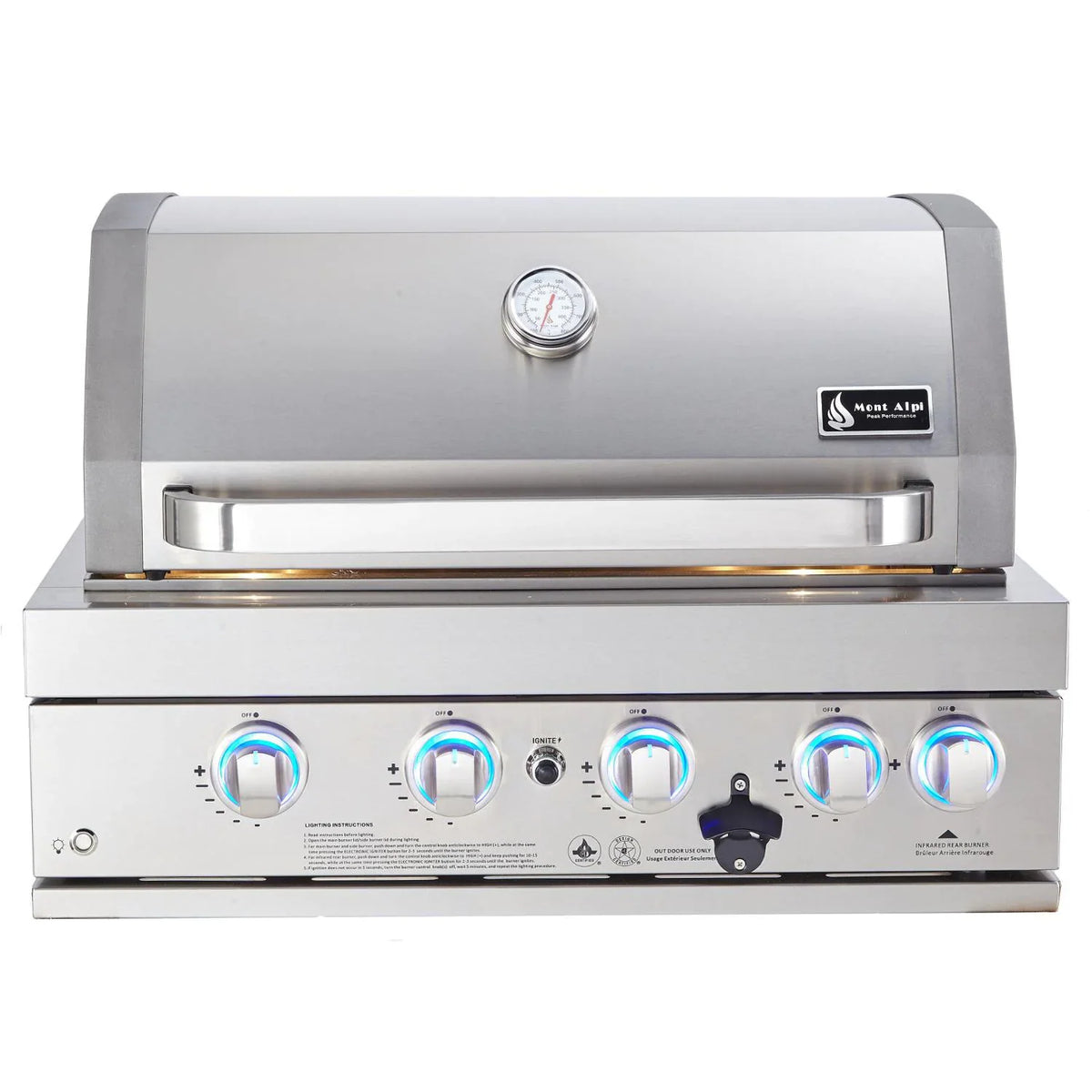 Mont Alpi 400 32 Inch Built In Propane Gas Grill, MABi400