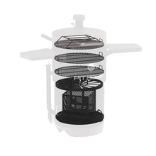 White Pit Boss portable grill with three cooking grates and side shelf.