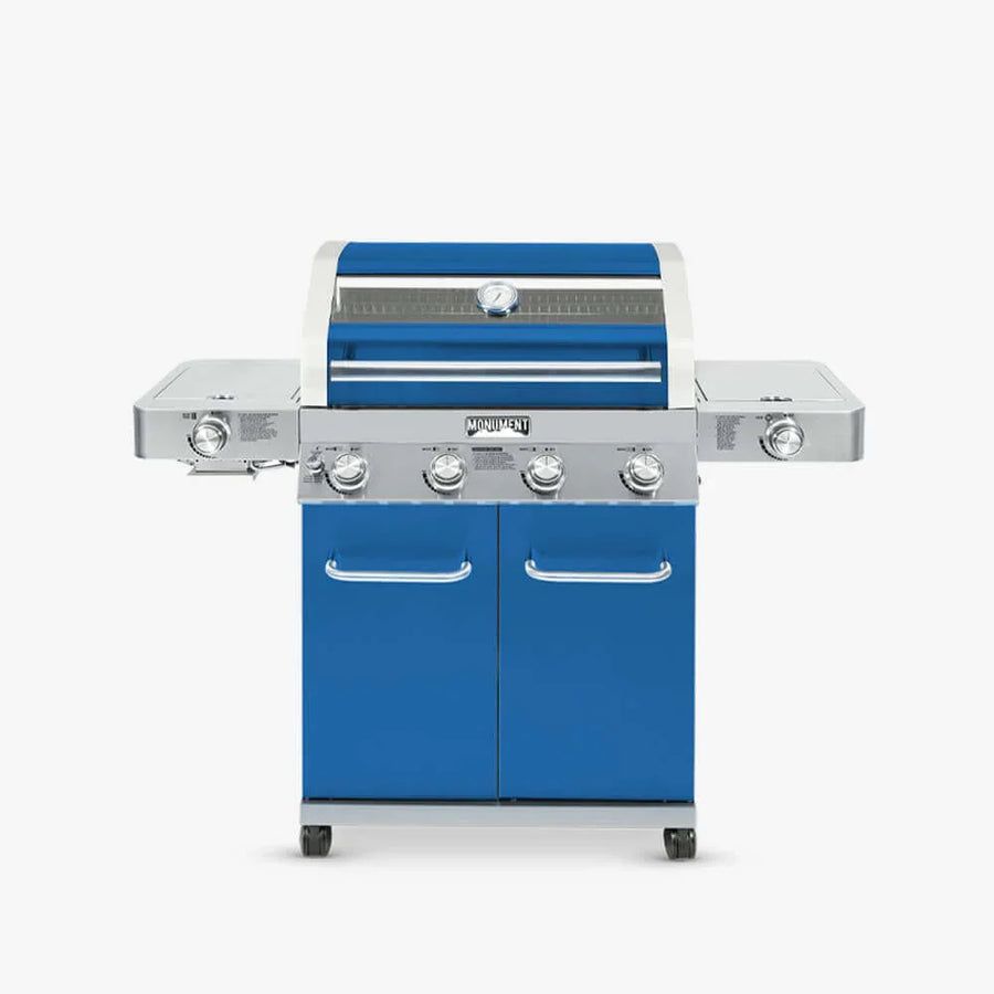 Monument Grills Classic 35633B Series | 4 Burner Propane Gas Grill in Blue