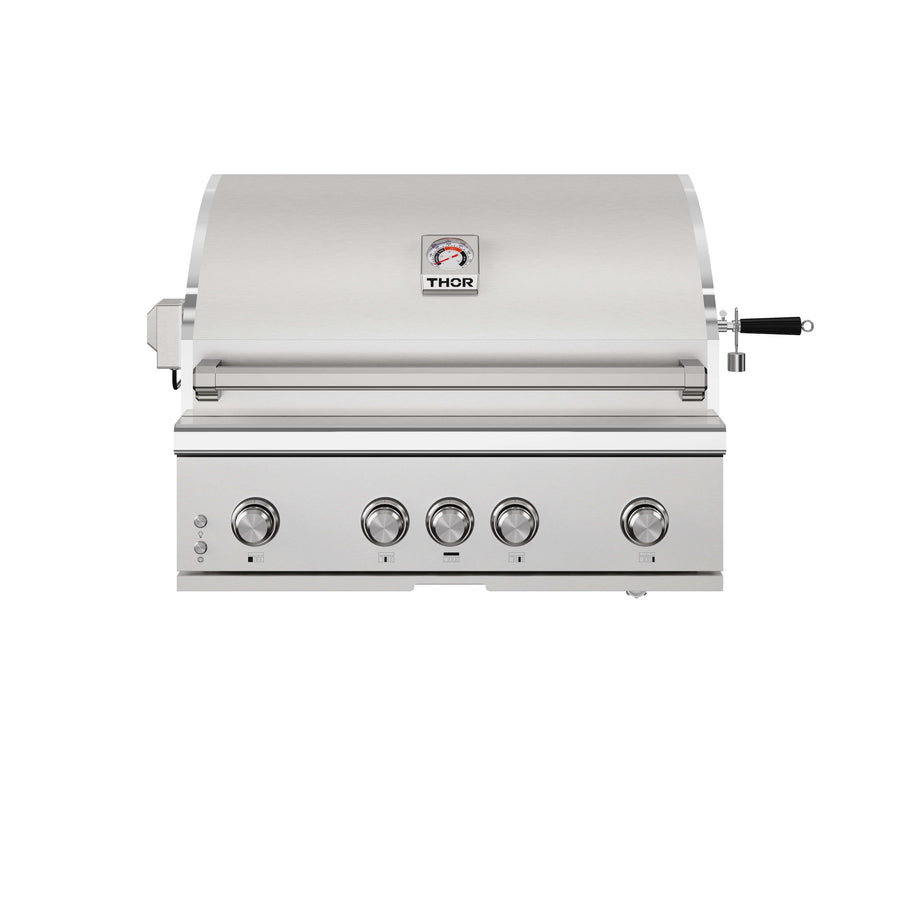 THOR Kitchen 36" Freestanding Professional Propane Gas Grill Head with 4 Burners and Rotisserie Kit, TPG3601-G