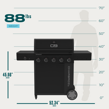 Char-Broil Performance Series™ FlavorMax™ 5 Burner Gas Grill Cabinet with Side Burner Blackout - product image 7
