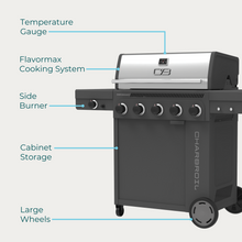 Char-Broil Performance Series™ FlavorMax™ 5 Burner Gas Grill Cabinet with Side Burner Gray - product image 8
