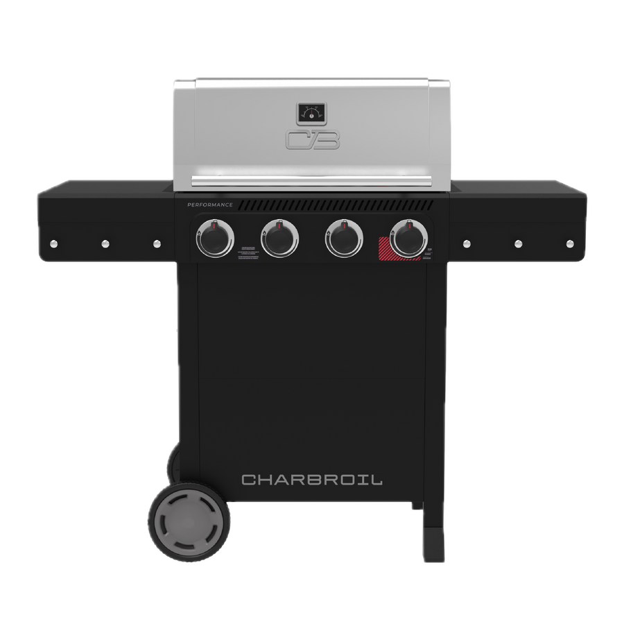 Char-Broil Performance Series™ 4-Burner Gas Grill with Sear Burners (Cart, Black/Stainless Steel)