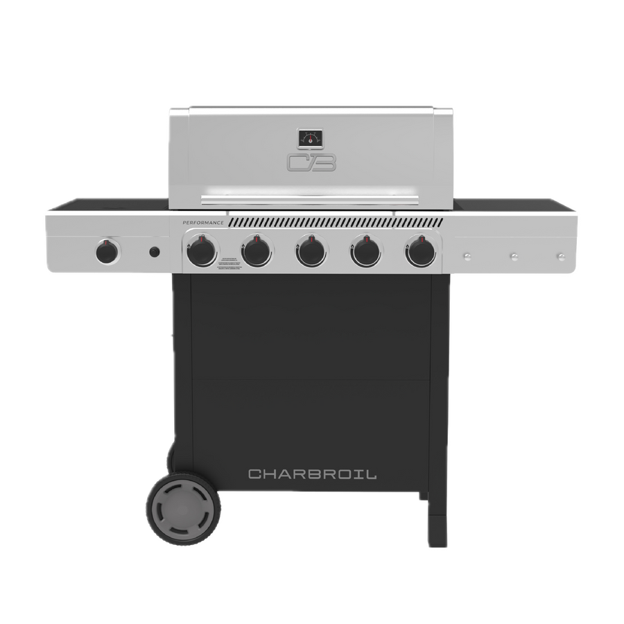 Char-Broil Performance Series™ 5 Burner Cart Gas Grill with Side Burner Black Stainless