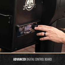 Black Pit Boss digital control board with temperature display and knobs.