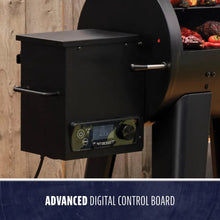Black Pit Boss digital control board with advanced temperature settings.