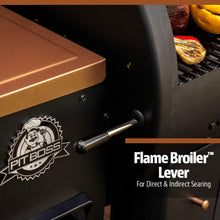 Black Pit Boss Flame Broiler Lever for direct and indirect searing.