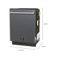 FORNO Romano 24-Inch Built-In Tall Tub Dishwasher, Black with Antique Brass Handles (Model FDWBI8035-24BLK)