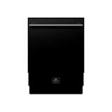 Forno Romano 24-Inch Built-In Tall Tub Dishwasher, Black with Stainless Steel Handles (Model FDWBI8035-24BLK)