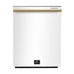 FORNO Pozzo 24-Inch Built-In Dishwasher, White with Antique Brass Handles (Model FDWBI8067-24WHT)
