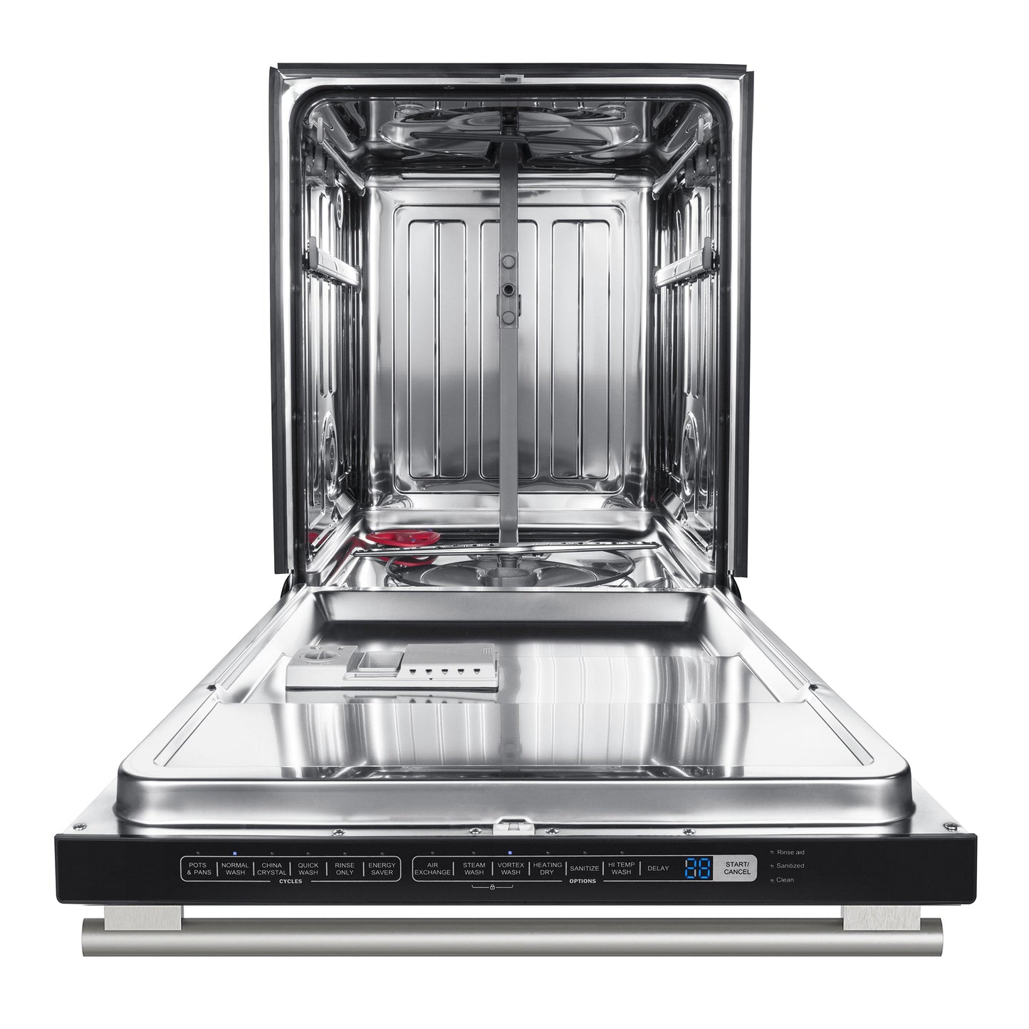FORNO Pozzo 24-Inch Built-In Dishwasher, White with Antique Brass Handles (Model FDWBI8067-24WHT)