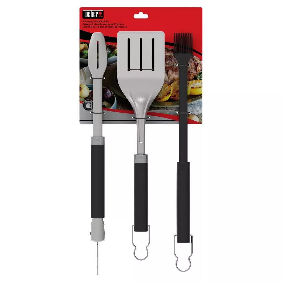 Weber 3-Piece Precision Grill Tool Set – Black
