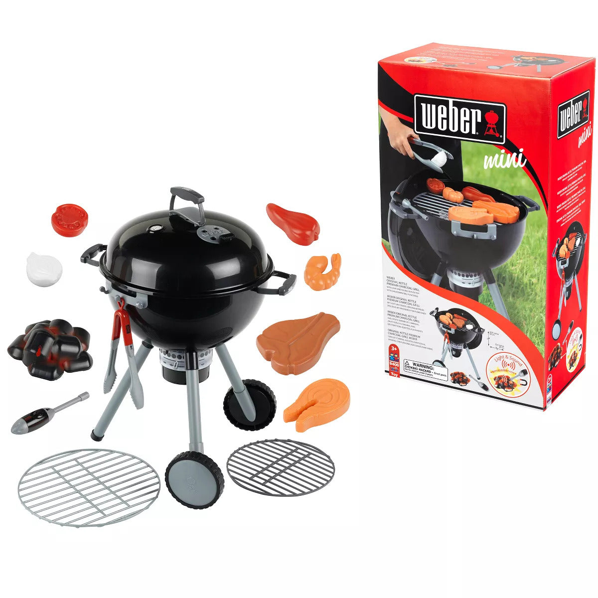 Weber Kettle Barbecue Light & Sound Kids Toy BBQ Set – Pretend Play, Ages 3+