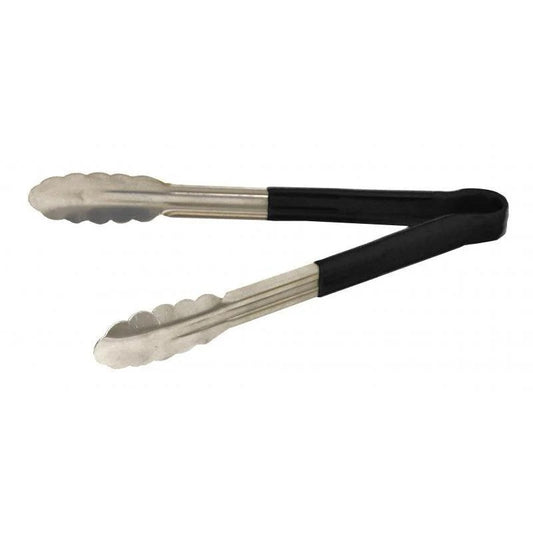 12-Inch Stainless Steel Utility Tongs with Black Handle