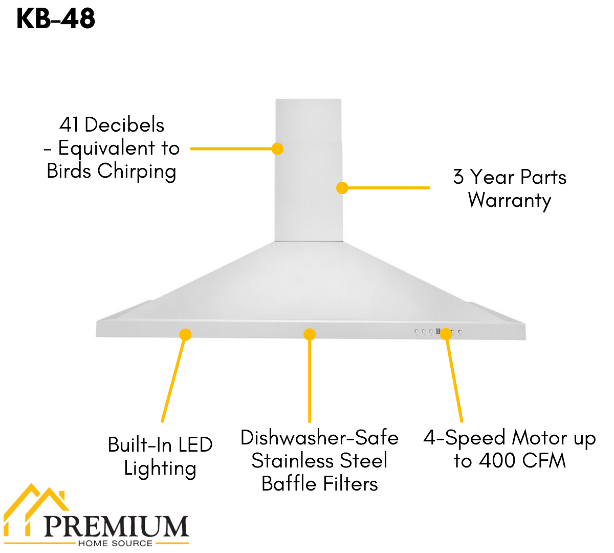 ZLINE 48 in. Convertible Vent Wall Mount Range Hood in Stainless Steel, KB-48 - product image 7