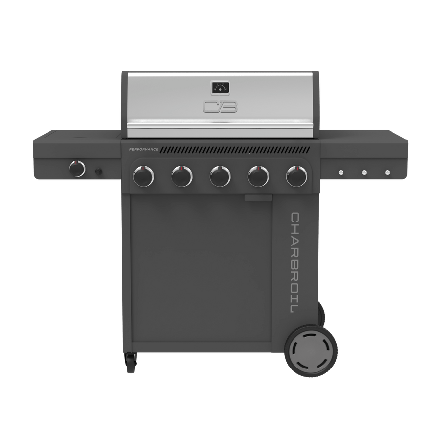 Char-Broil Performance Series™ FlavorMax™ 5 Burner Gas Grill Cabinet with Side Burner Gray