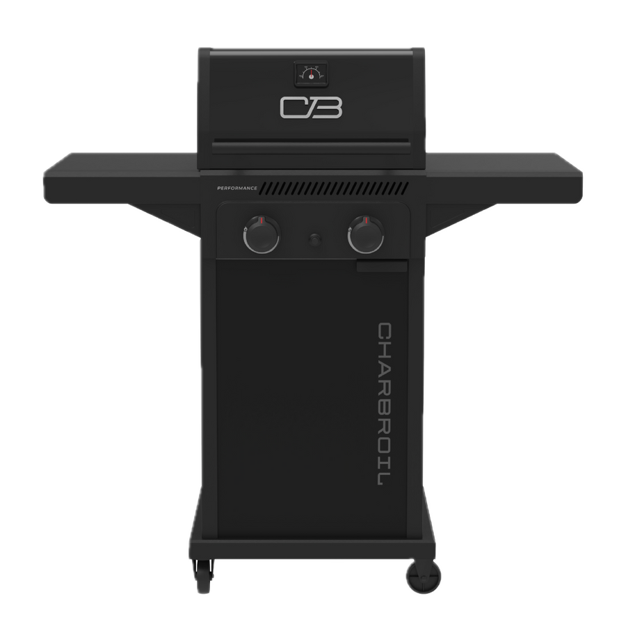 Char-Broil Performance Series™ FlavorMax™ 2 Burner Gas Grill Cabinet with Foldable Side Shelves Black