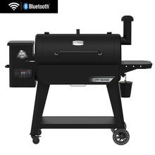 Black Pit Boss smart pellet grill with Bluetooth connectivity and digital display.