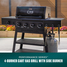 Char-Broil Performance Series™ 4-Burner Gas Grill with FlavorMax™ and Side Burner (Cart, Black/Gray) - product image 2