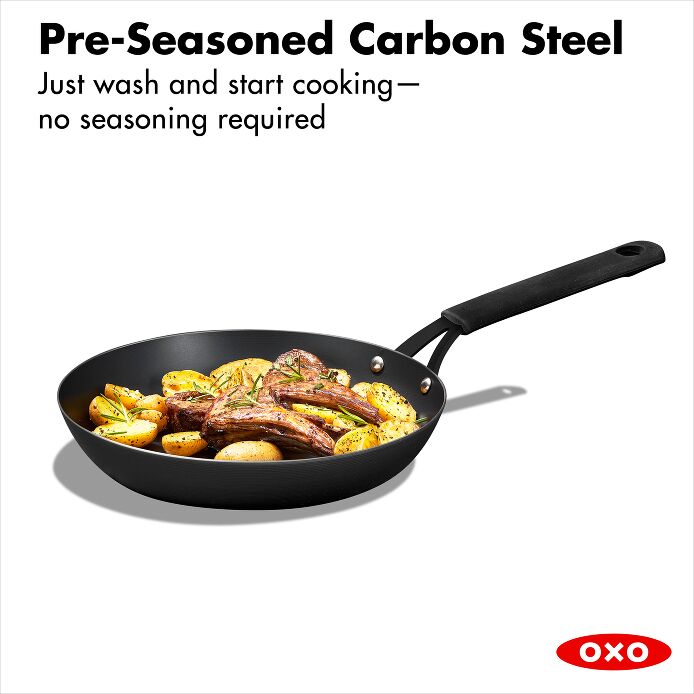 OXO Obsidian Carbon Steel 10" Frypan with Silicone Sleeve - image 2
