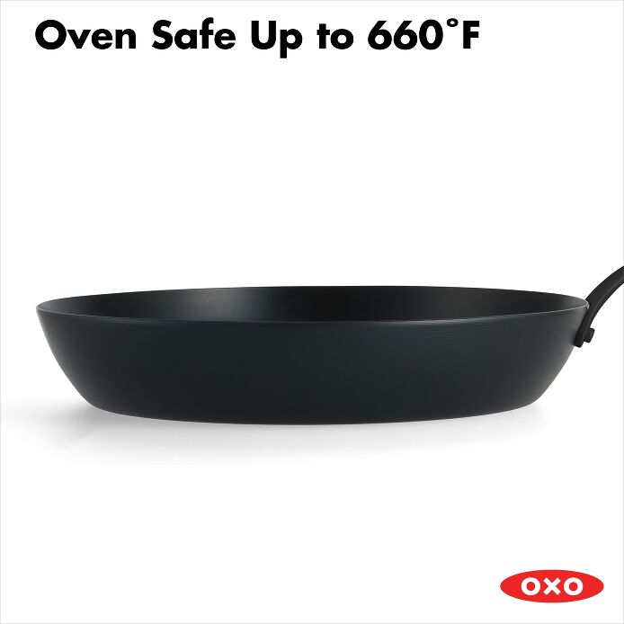 OXO Obsidian Carbon Steel 12" Frypan with Silicone Sleeve - image 6