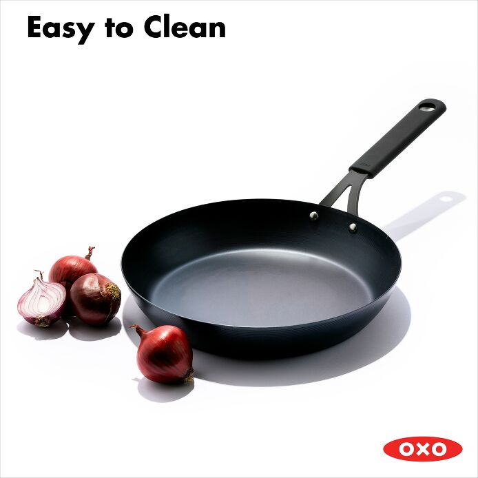 OXO Obsidian Carbon Steel 12" Frypan with Silicone Sleeve - image 9