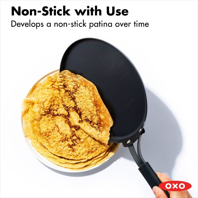 OXO Obsidian Carbon Steel 10" Crepe Pan with Silicone Sleeve - image 4