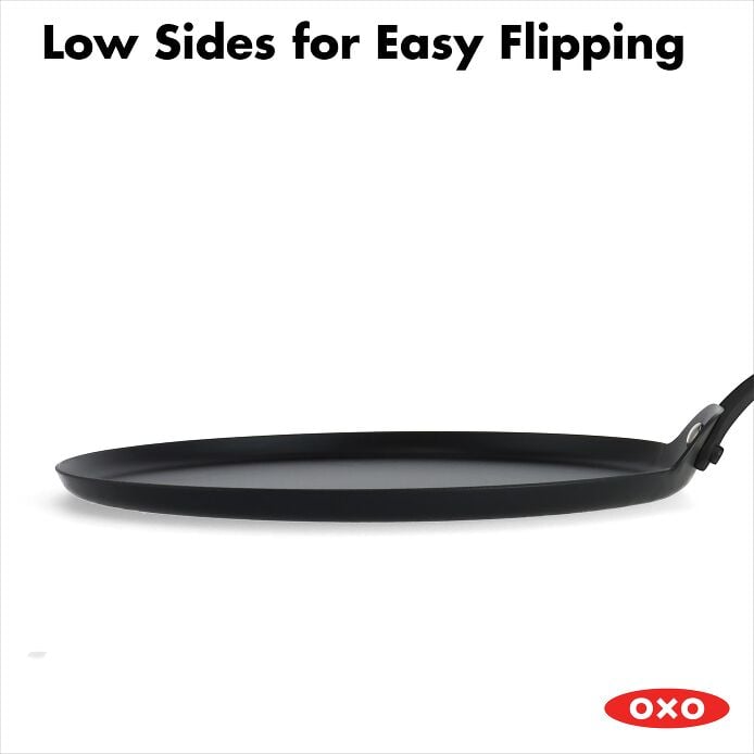 OXO Obsidian Carbon Steel 10" Crepe Pan with Silicone Sleeve - image 6