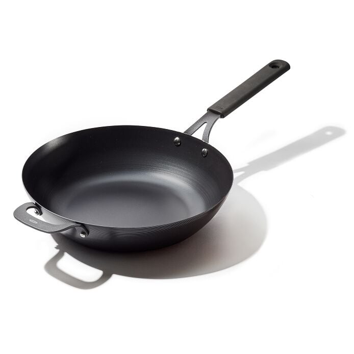 OXO Obsidian Carbon Steel 12" Wok with Silicone Sleeve