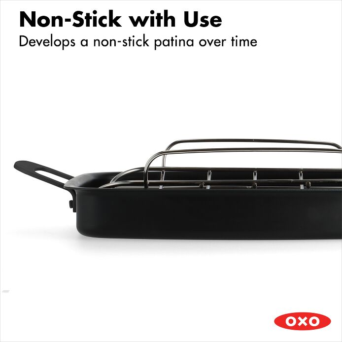 OXO Obsidian Carbon Steel Roaster with Rack - image 4