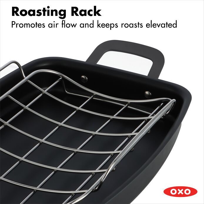OXO Obsidian Carbon Steel Roaster with Rack - image 5