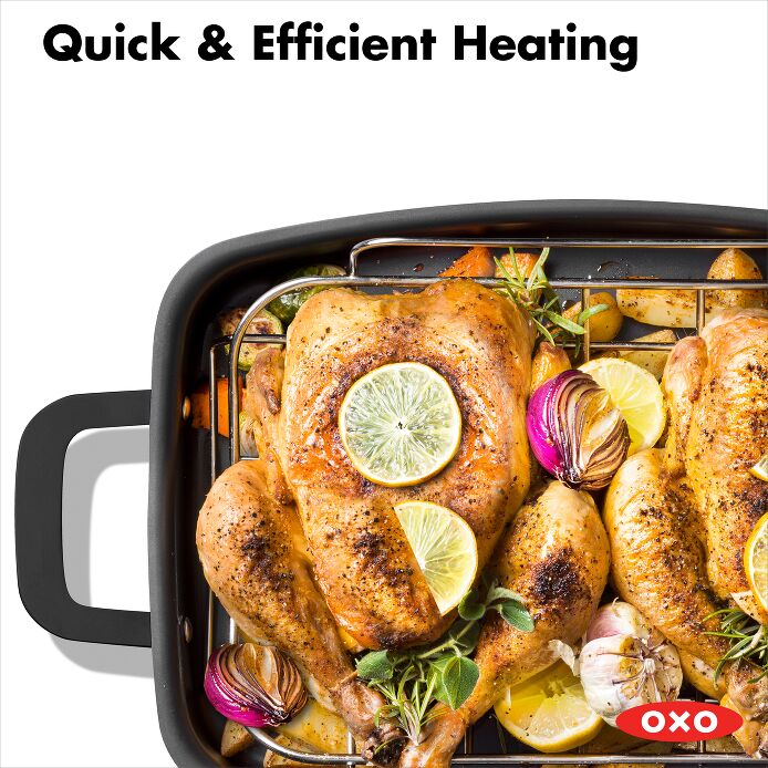 OXO Obsidian Carbon Steel Roaster with Rack - image 7