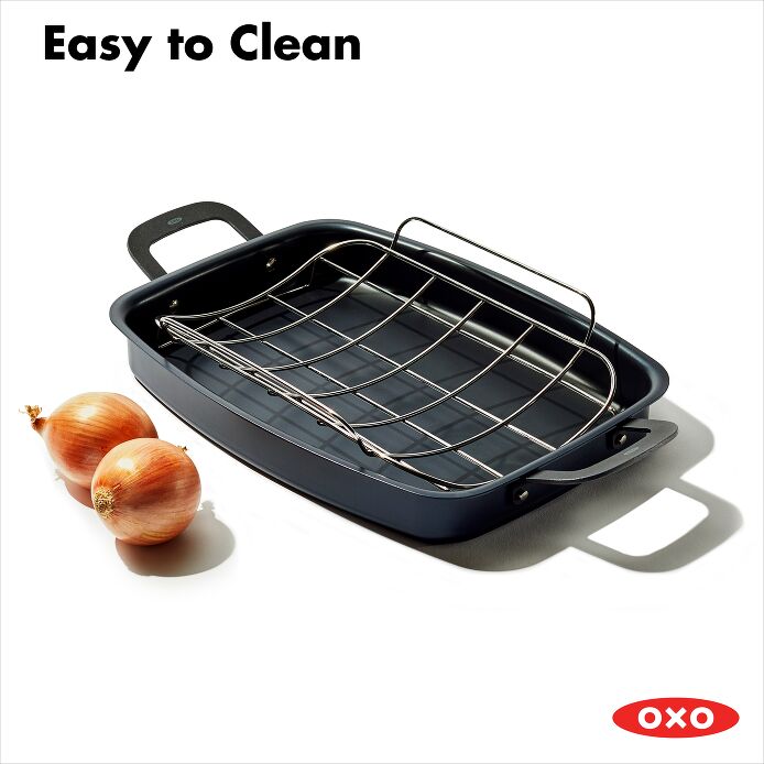 OXO Obsidian Carbon Steel Roaster with Rack - image 8