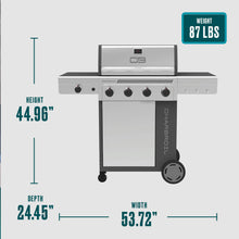 Char-Broil Performance Series™ 4-Burner Gas Grill with FlavorMax™ and Side Burner (Cabinet, Gray) - product image 11
