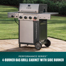 Char-Broil Performance Series™ 4-Burner Gas Grill with FlavorMax™ and Side Burner, (Sear Burner, Cabinet, Gray/Stainless Steel) - product image 2