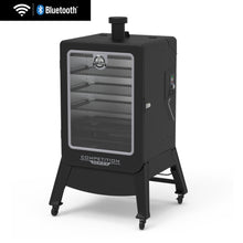 Black Pit Boss Competition Series smoker with Bluetooth connectivity.