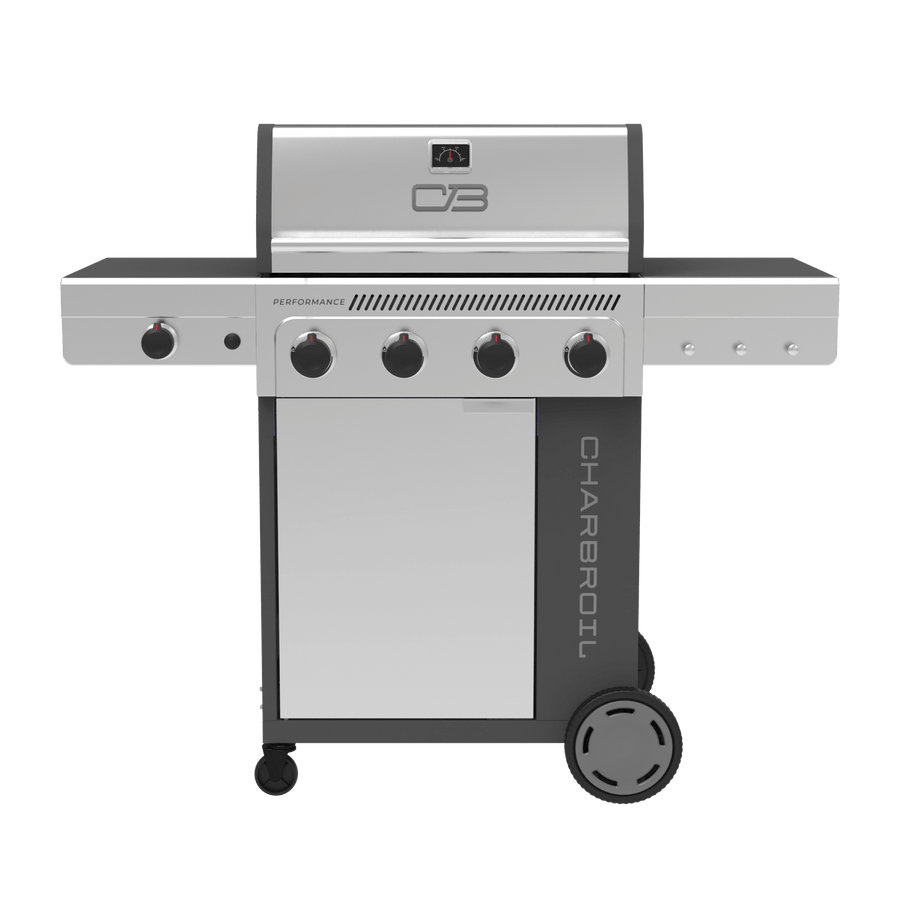 Char-Broil Performance Series™ 4-Burner Gas Grill with FlavorMax™ and Side Burner (Cabinet, Gray)