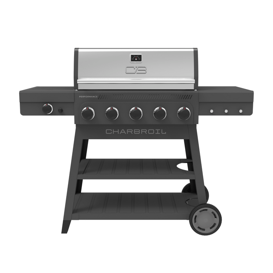 Char-Broil Performance Series™ FlavorMax™ 5 Burner Gas Grill Cart with Side Burner Gray