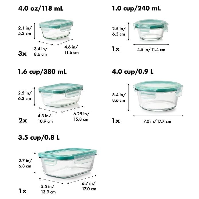 OXO 16 Piece Glass Smart Seal Everyday Container Set - image 2