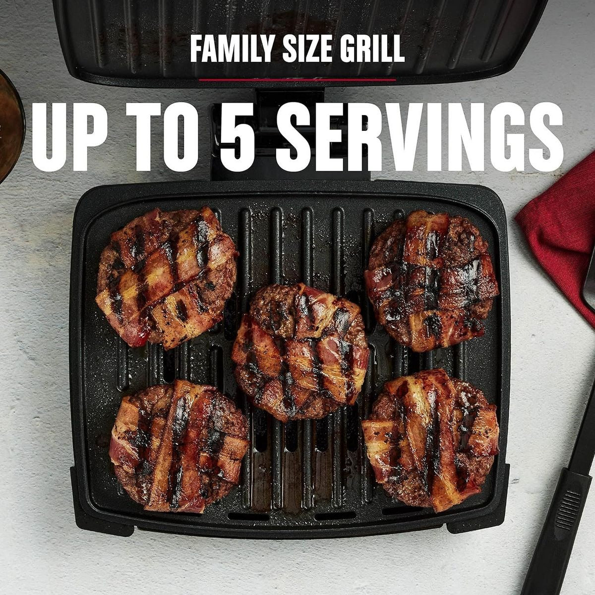 GEORGE FOREMAN Submersible Grill – 5-Serving, Adjustable Temperature, Black