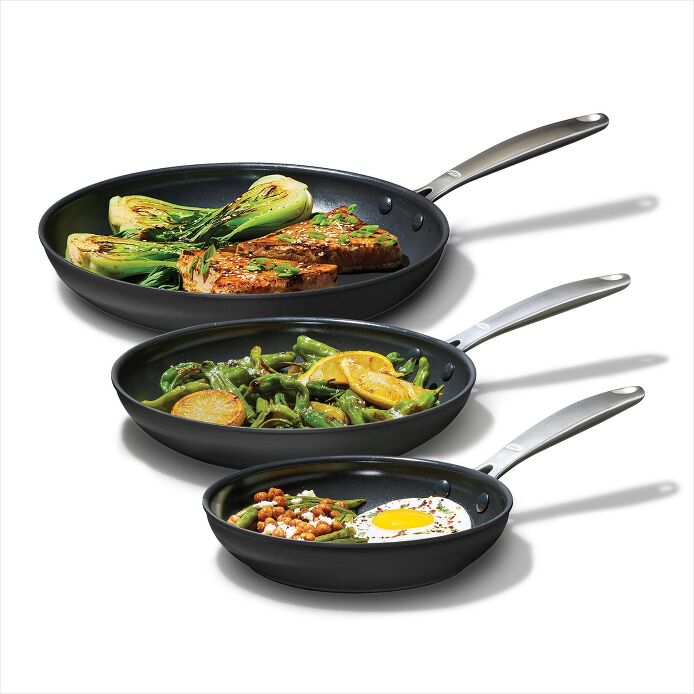OXO Enhanced Non-Stick 3-Piece Frypan Set — Black - image 2