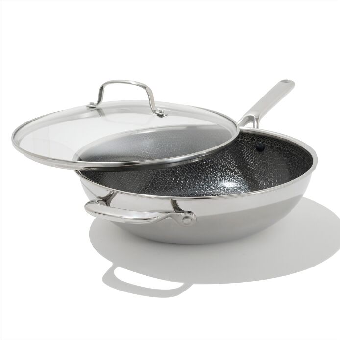 OXO Trident Hybrid Non-Stick Stainless Steel 5 Qt Wok with Lid - image 2