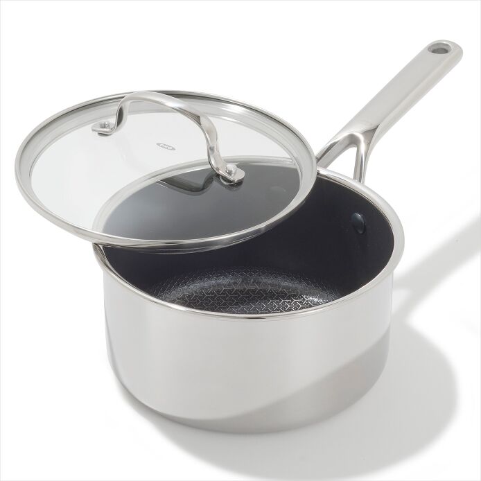 OXO Trident Hybrid Non-Stick Stainless Steel 2.5 Qt Saucepan with Lid - image 2