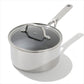 OXO Trident Hybrid Non-Stick Stainless Steel 2.5 Qt Saucepan with Lid
